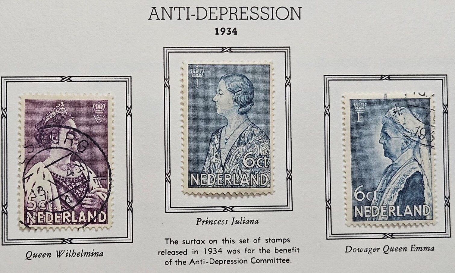 Stamp Europe Netherlands 1934 Anti-Depression B70 & 72 used B71 MLH