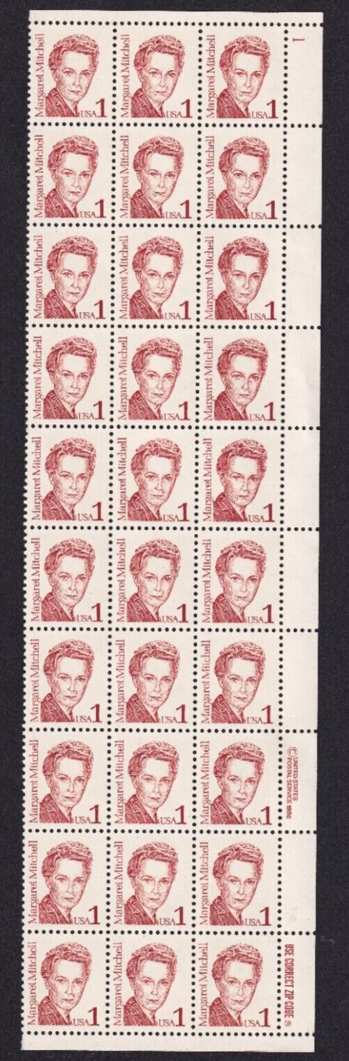 Scott #2168 Margaret Mitchell Gone With the Wind Plate Block of 30 Stamps - MNH