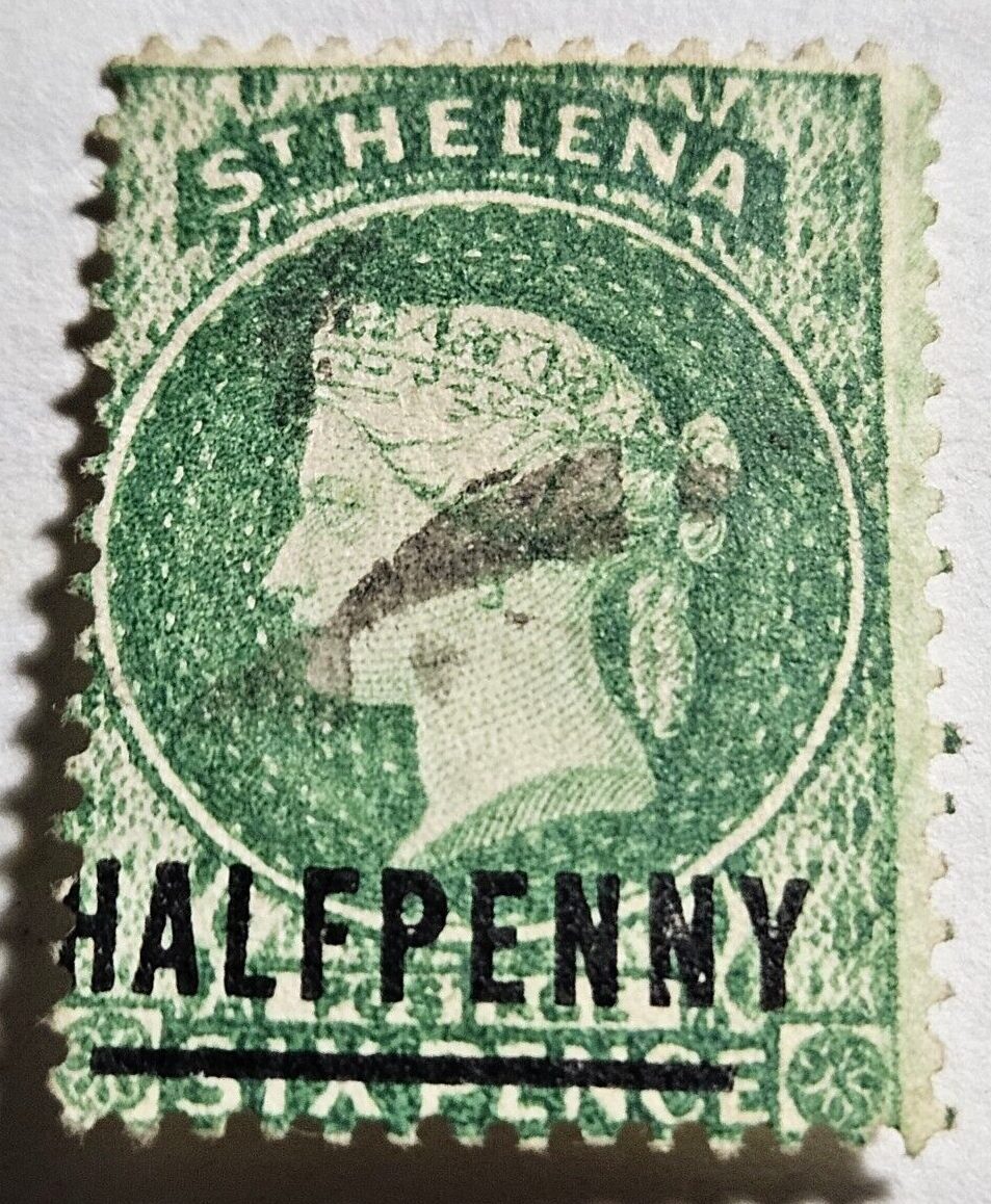 Stamp Atlantic St Helena 1897 Queen Victoria A1(b) #33 used hinged
