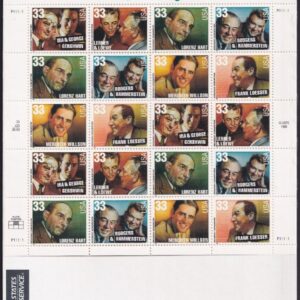 Scott #3350a (3345-50) Broadway Songwriters Sheet of 20 Stamps - Sealed White