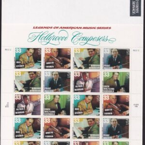 Scott #3344a (3334-44) Hollywood Composers Sheet of 20 Stamps - Sealed White