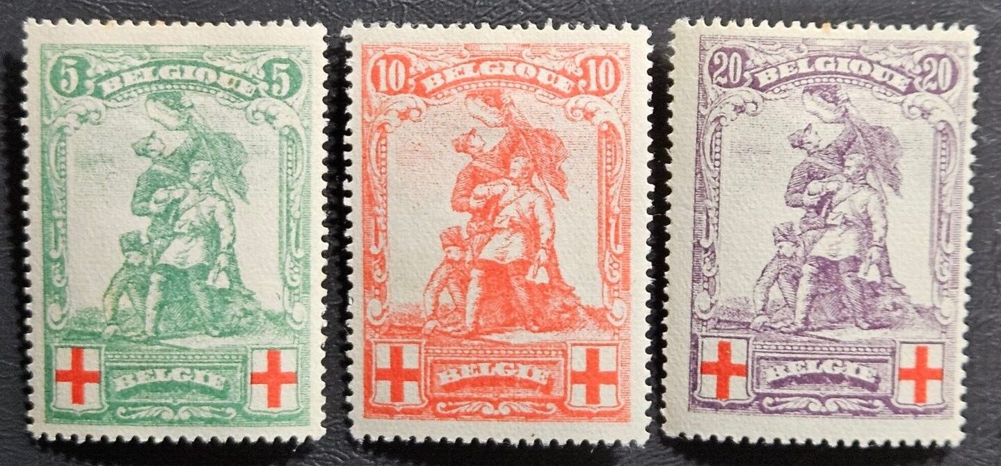 Stamp Europe Belgium 1914 Semi-Postal Merode Monument B28-30 MLH