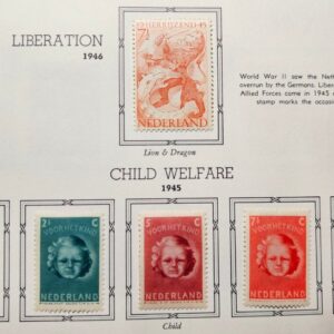 Stamp Europe Netherlands 1946 Liberation + Child Welfare #277, B154-158 MLH