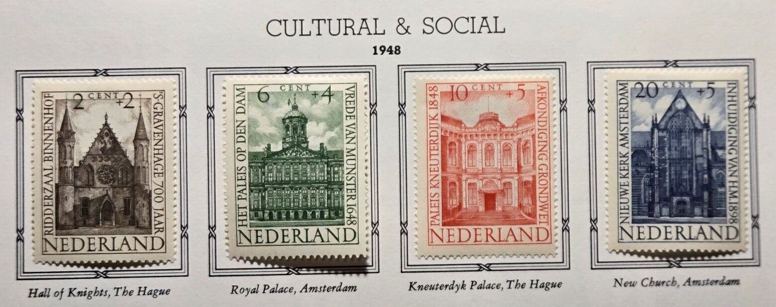 Stamp Europe Netherlands Cultural & Social 1948 B185-188 MLH