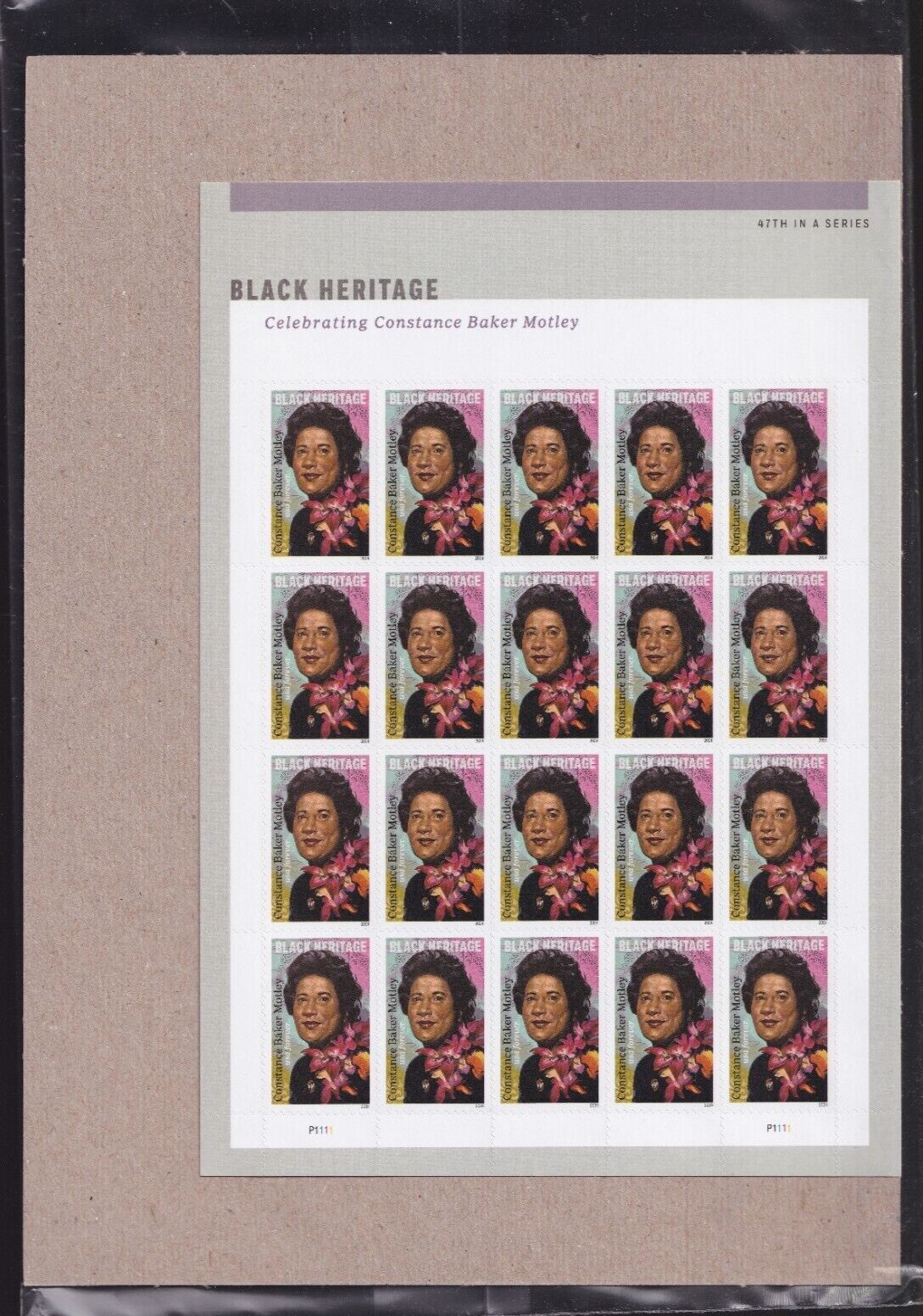 Scott #5830 Constance Baker Motley Full Sheet of 20 Forever Stamps - Sealed UV