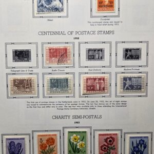 Stamp Netherlands 1952-53 #331, 333, 336-39, B248-253 used & MLH