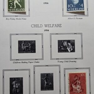 Stamp Netherlands 1954 Aviation Foundation B267, 269 & Child Welfare B274 MLH
