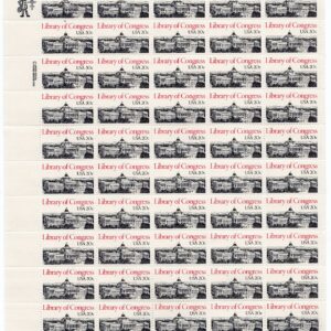 Scott #2004 Library of Congress Sheet of 50 Stamps - MNH P#1 LL