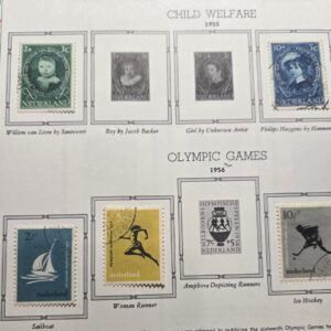 Stamp Netherlands 1955 Child Welfare '56 Olympics B286, 289, 296, 297 & 299 used