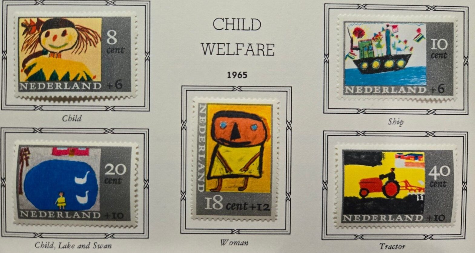 Stamp Europe Netherlands 1965 Child Welfare SP180 B402-406 MLH