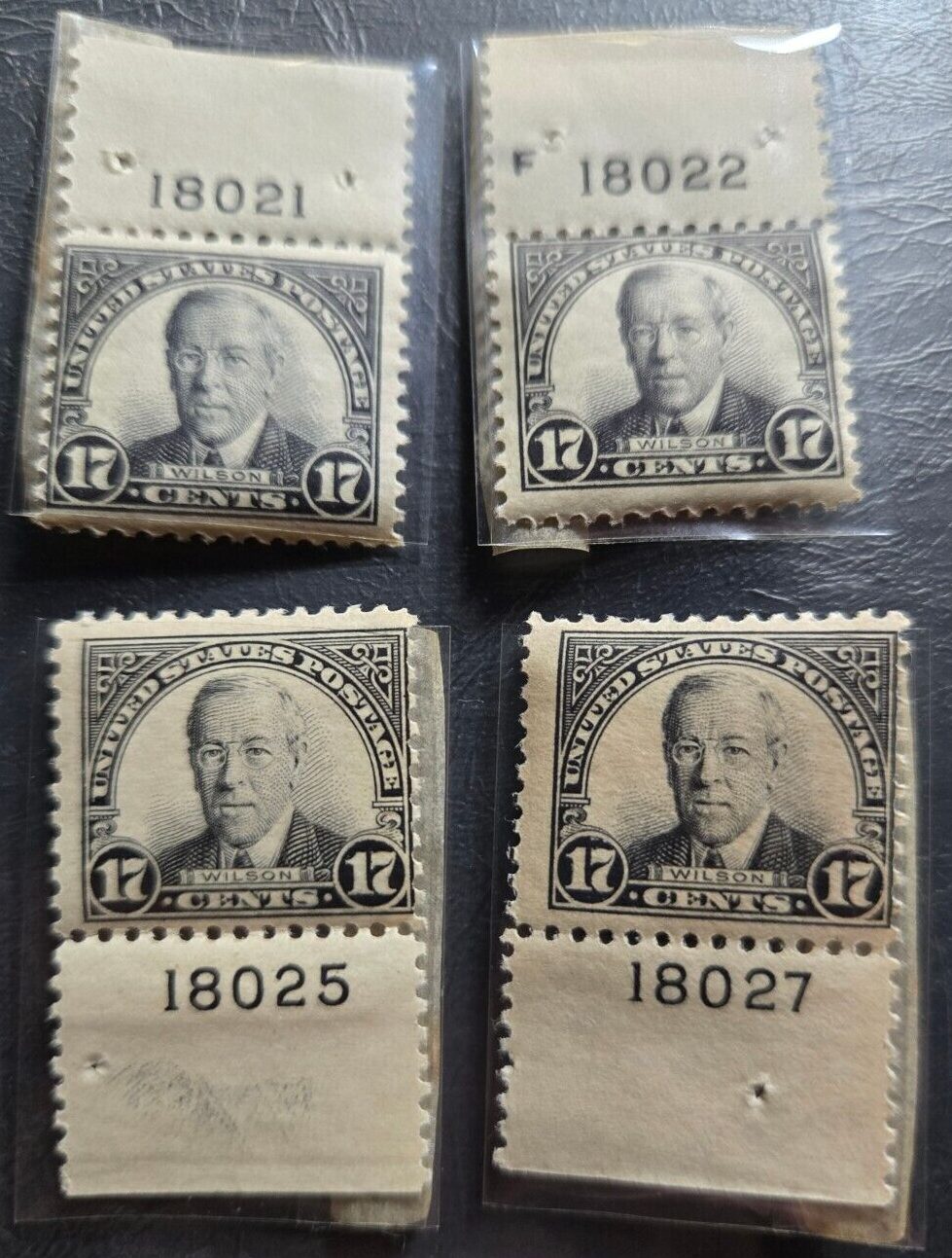 Scott #623 set of 4 1925 Woodrow Wilson MH