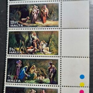 Stamp Europe Malta 1977 Nativity pane of 6 B27-29 MNH