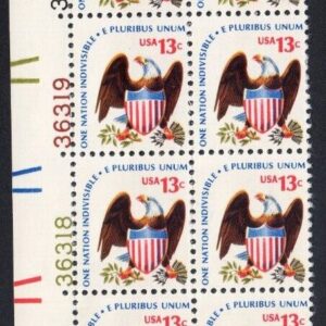 Scott #1596 - Eagle & Shield - Plate Block Of 16 Stamps - MNH