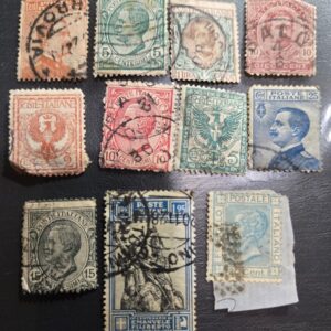 Stamp Italy set of 11 1867-1928 #35,68,77-78,87,94-96,100,112,204 used