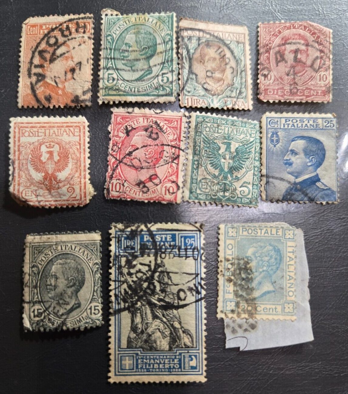 Stamp Italy set of 11 1867-1928 #35,68,77-78,87,94-96,100,112,204 used