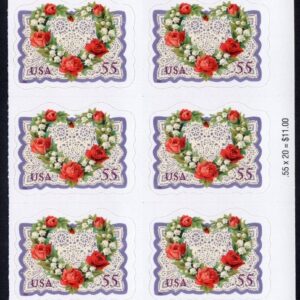 Scott #3275 Victorian Love Flower Wreath Plate Block of 10 Stamps - MNH Right