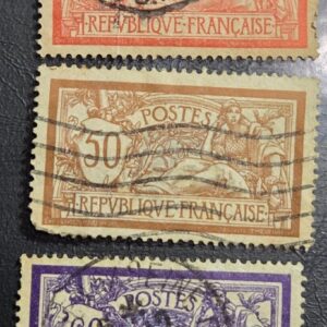 Stamp France 1900 A18 Liberty & Peace #121, 123, 124 used