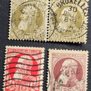 Stamp Belgium 1905 King Leopold #86x2, 85, 88 (A33, 34, 36) used