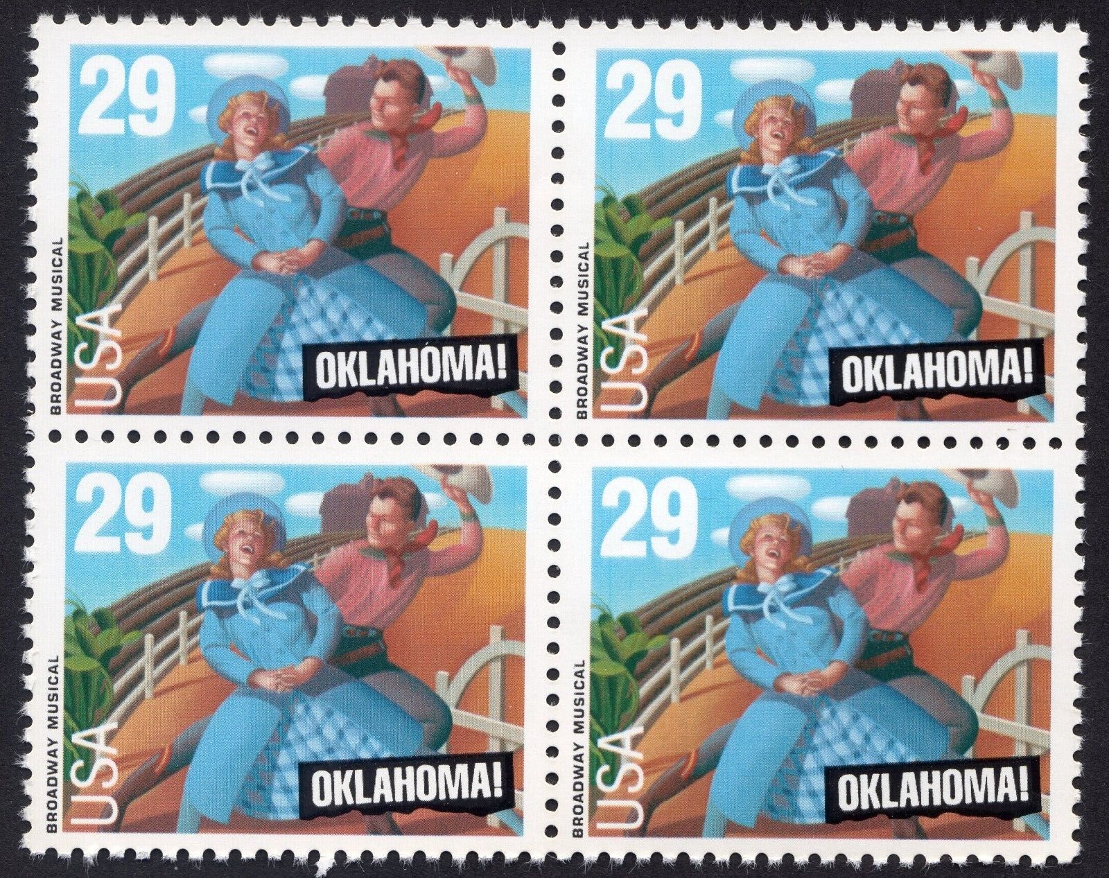 Scott #2722 Oklahoma! Musical Block of 4 Stamps - MNH