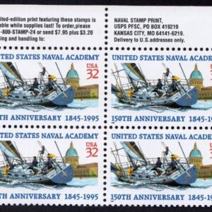 Scott #3001 Naval Academy Half Sheet of 8 Stamps - MNH (Top)