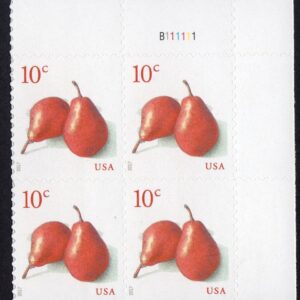 Scott #5178 Pears Plate Block of 4 Stamps - MNH