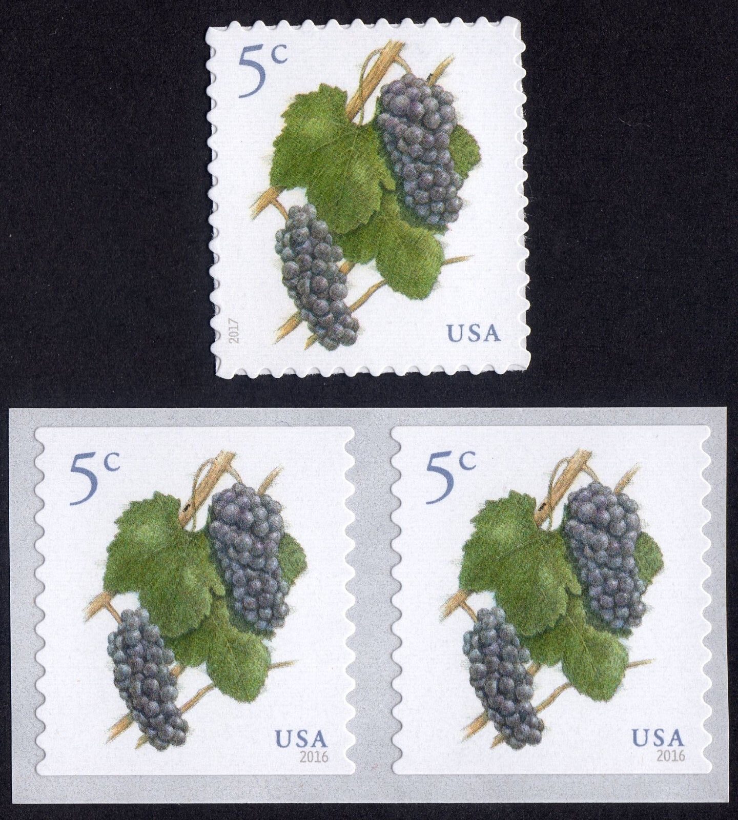 Scott #5038-5177 Grapes Coil Pair & Single Stamp - MNH