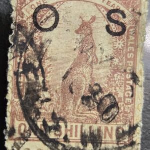 Stamp New South Wales 1889 Official Kangaroo A30 O29 1 shilling used