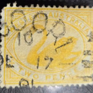 Stamp Western Australia 1902 Yellow Swan A16 #77 2p used