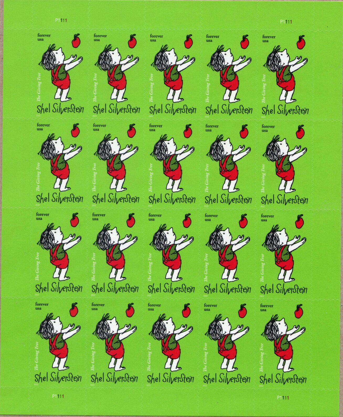 Scott #5683 Shel Silverstein "The Giving Tree" Sheet of 20 Stamps - MNH