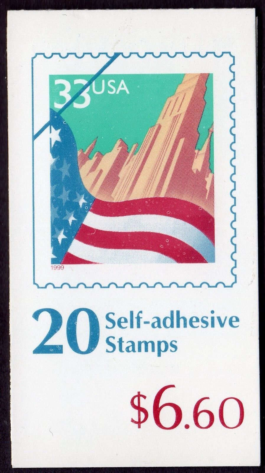 Scott #BK276 (3278a-3278c) 33¢ Flag over City Booklet of 20 Stamps - MNH