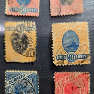 Stamp Brazil 1894-1900 A41, 41a, A42, 42a; #112,114,116,118,160-61 used