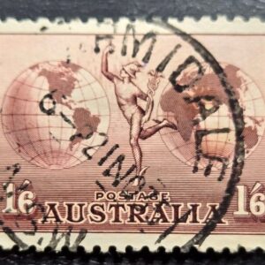 Stamp Australia 1934 Airmail Mercury & Hemispheres C4 1sh 6p used