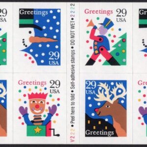 Scott #2802a Christmas Greetings (Snowman) Booklet of 12 Stamps - MNH P#2222222