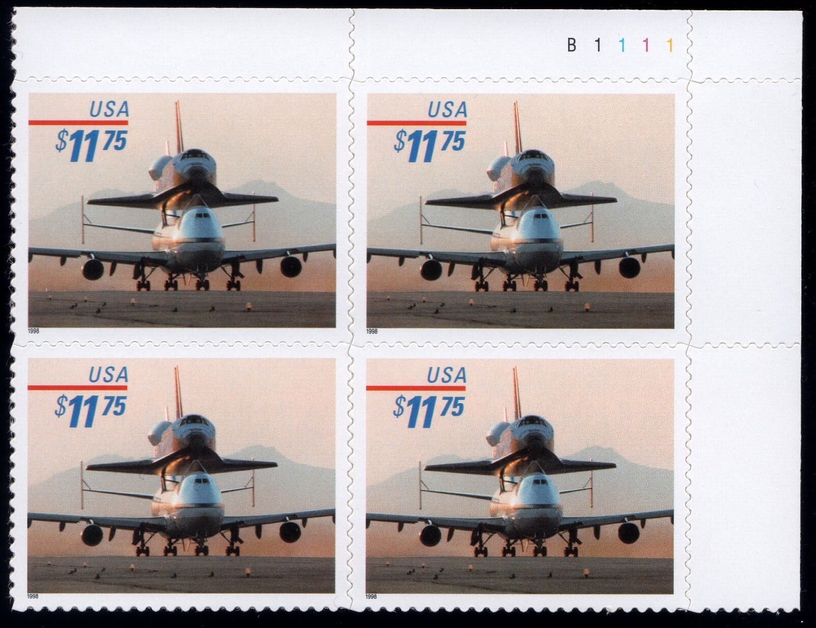 Scott #3262 Piggy Back Shuttle Plate Block of 4 Stamps - MNH UR