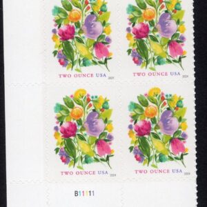Scott #5850 Wedding Blooms Plate Block of 4 (2 oz) Forever Stamps - MNH