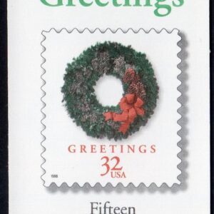Scott #BK270 (3248a) Holiday Greetings Wreath Booklet of 15 Stamps - MNH