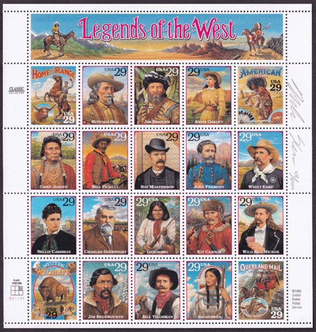 Scott #2869 29¢ Legends of the West Sheet of 20 Stamps - MNH Artist Signed