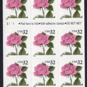 Scott #2492a Pink Rose Booklet of 20 Stamps - MNH P#S111