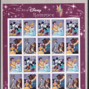 Scott #4028a (4025-28) Disney Romance Sheet of 20 Stamps - Sealed Brown