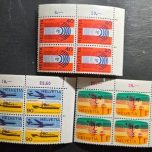 Stamp Switzerland 1976 Official Int Telecomm Union Panels of 4 10O11-13 MNH