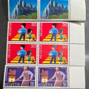 Stamp Switzerland 1969 Series A187-189 #507-509 Panels of 4 MNH