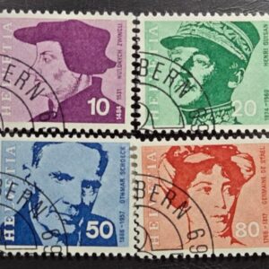 Stamp Switzerland 1969 Historical Figures A186 #502, 504-506 used
