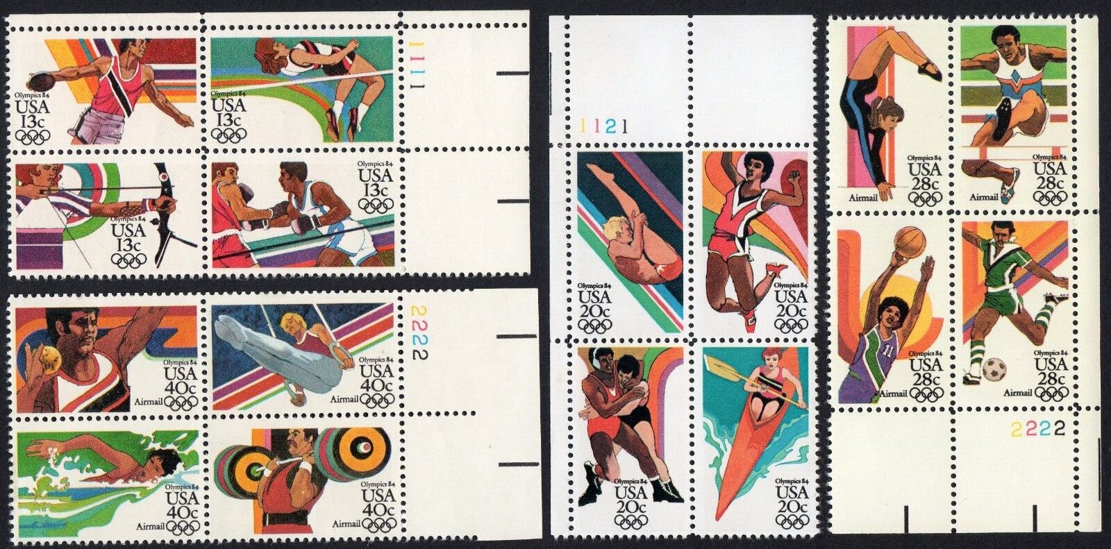 Scott #c104a c112a 2051a 2070a Olympics Plate Block of 4 stamps - MNH #1