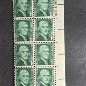 Scott #1278 1968 Thomas Jefferson Plate Block of 20 P#31645