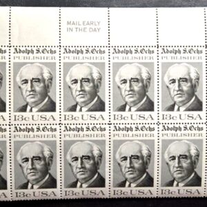 Scott#1700 1976 Adolph S. Ochs 13c Plate Block of 16 Stamps - MNH P#37610