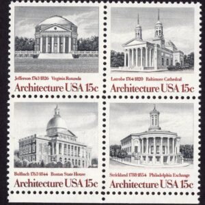 Scott #1782a (1779-82) Architecture (UVA Rotunda) Block Of 4 Stamps - MNH