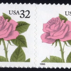 Scott #2492 32¢ Pink Rose Pair of Stamps - MNH