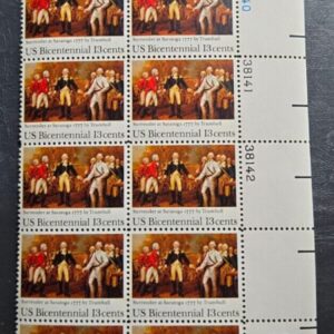 Scott #1728 1977 Surrender at Saratoga P#38138-142 + Mr. Zip lower right MLH