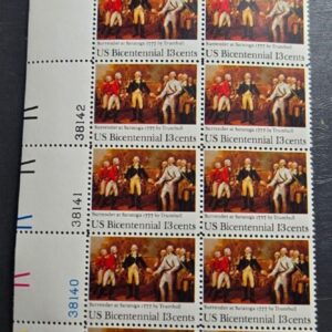 Scott #1728 1977 Surrender at Saratoga P#38138-142 upper left MNH
