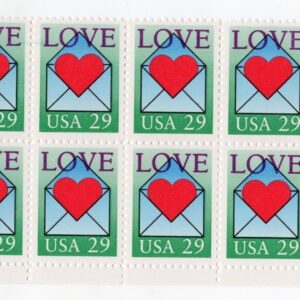 Scott #2618 Heart in Envelope Plate Block of 10 Stamps - MNH P#U32223 LL